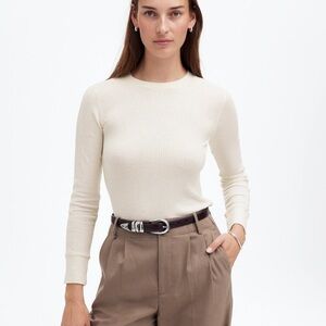 NWT Madewell Ribbed Crewneck Long-Sleeve Tee
